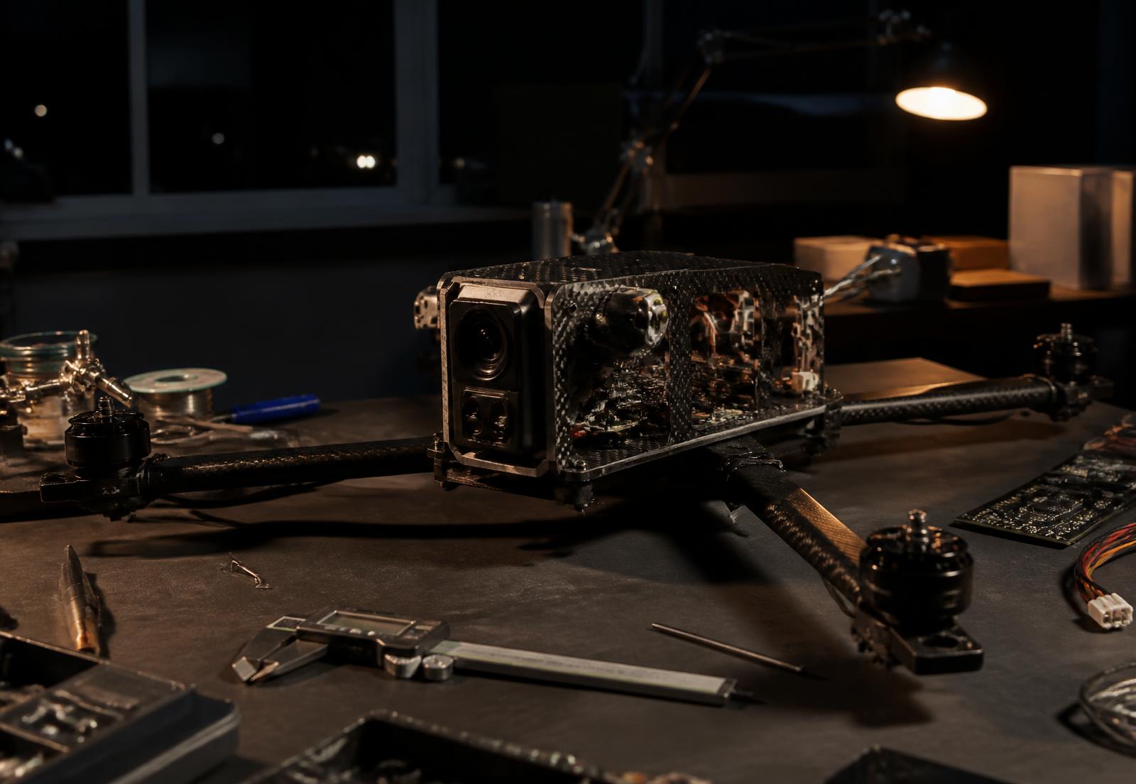 Prototype sensor hardware on a workbench